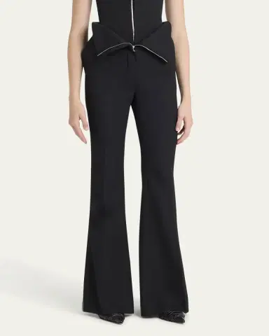 Alexander McQueen Foldover-Waist Flare Trousers | Thumbnail 4 Alexander McQueen Foldover-Waist Flare Trousers | Thumbnail 4