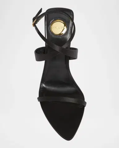 Saint Laurent Salome Satin Strappy Wedge Sandals | Thumbnail 4