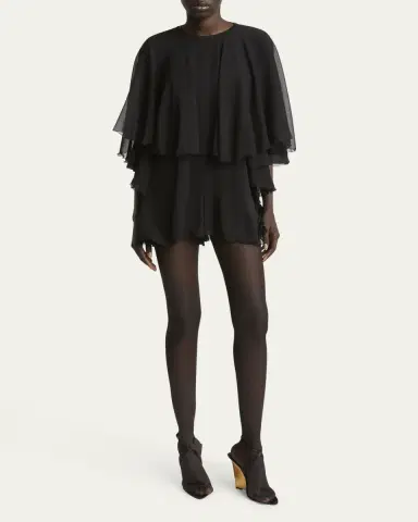 Saint Laurent Salome Satin Strappy Wedge Sandals | Thumbnail 6