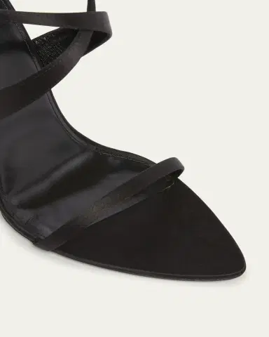 Saint Laurent Salome Satin Strappy Wedge Sandals | Thumbnail 9