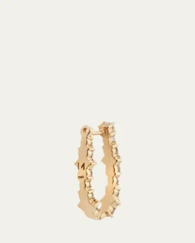 ILEANA MAKRI Champagne Diamond Inside Out Hoop Earrings in 18K Yellow Gold | Thumbnail 3