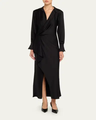 Simkhai Talita Drape-Front Midi Dress | Thumbnail 2