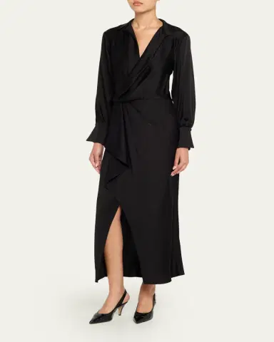 Simkhai Talita Drape-Front Midi Dress | Thumbnail 4