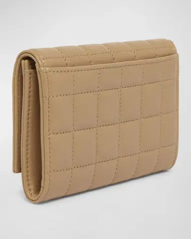 Saint Laurent YSL Monogram Flap Small Wallet in Quilted Smooth Leather | Thumbnail 4