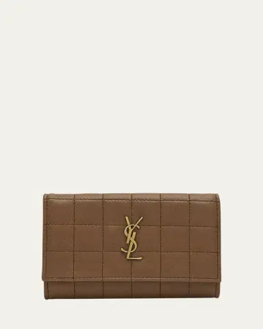 Saint Laurent YSL Monogram Flap Small Wallet in Quilted Smooth Leather | Thumbnail 6