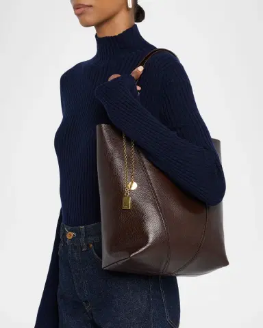 Chloé Spin Medium Tote Bag in Leather | Thumbnail 60 Chloé Spin Medium Tote Bag in Leather | Thumbnail 60
