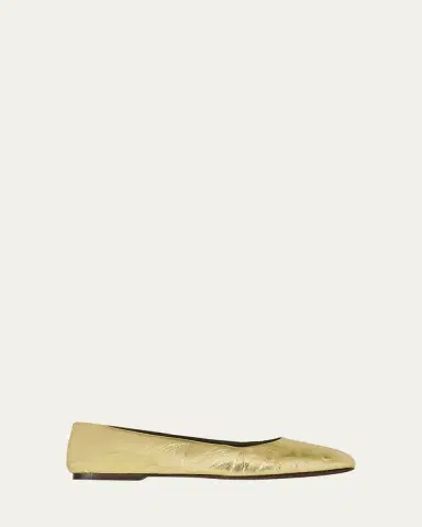 THE ROW Metallic Leather Ballerina Flats | Thumbnail 3
