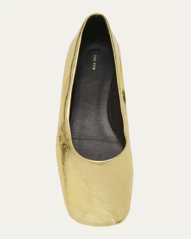 THE ROW Metallic Leather Ballerina Flats | Thumbnail 5