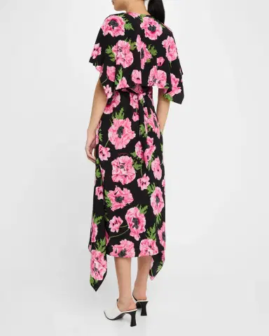Stella McCartney Floral Print Asymmetric Midi Dress | Thumbnail 2