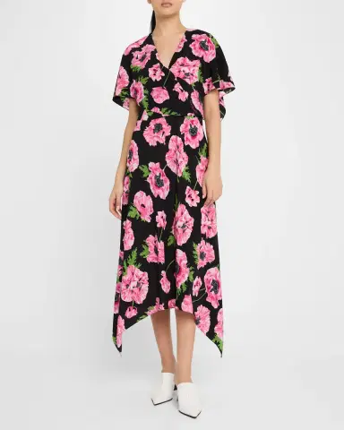 Stella McCartney Floral Print Asymmetric Midi Dress | Thumbnail 3