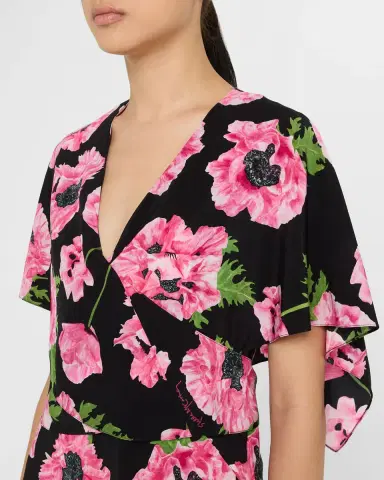 Stella McCartney Floral Print Asymmetric Midi Dress | Thumbnail 4