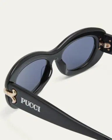 PUCCI Filigree Acetate Oval Sunglasses | Thumbnail 7