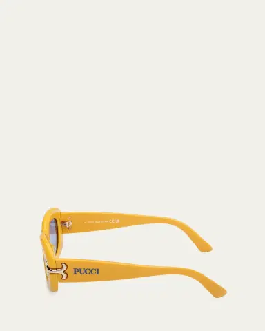 PUCCI Filigree Acetate Oval Sunglasses | Thumbnail 9