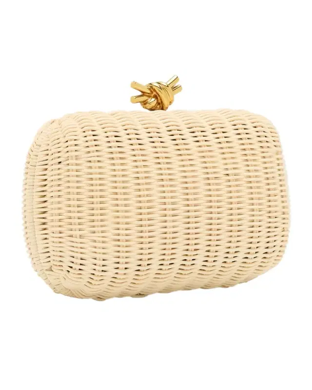 Bottega Veneta Knot Chain Rattan Crossbody Bag