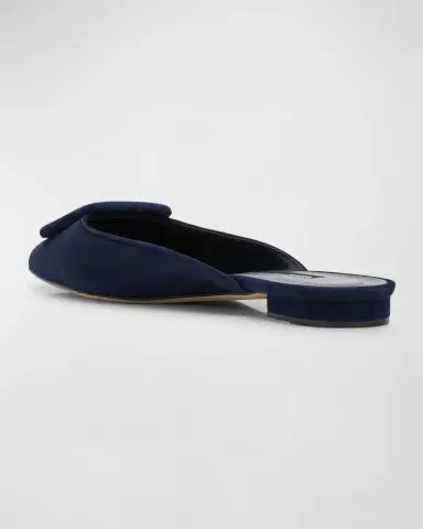 Manolo Blahnik Maysale Suede Buckle Ballerina Mules | Thumbnail 2