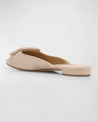 Manolo Blahnik Maysale Suede Buckle Ballerina Mules | Thumbnail 13