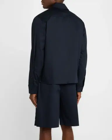 Moncler Men's Full-Zip Twill Overshirt | Thumbnail 2