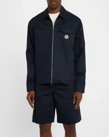 Moncler Men's Full-Zip Twill Overshirt | Thumbnail 3
