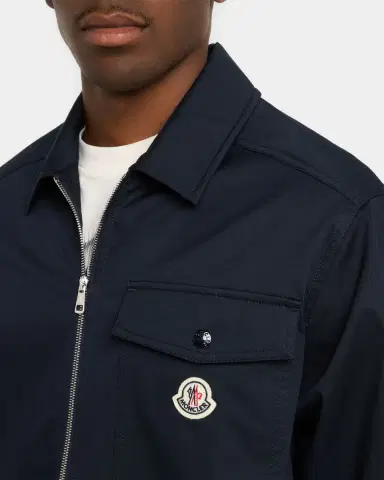 Moncler Men's Full-Zip Twill Overshirt | Thumbnail 4