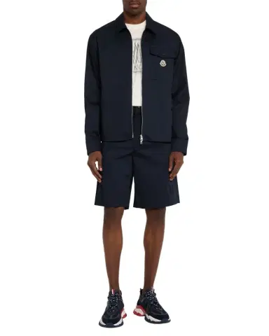 Moncler Men's Full-Zip Twill Overshirt | Thumbnail 1