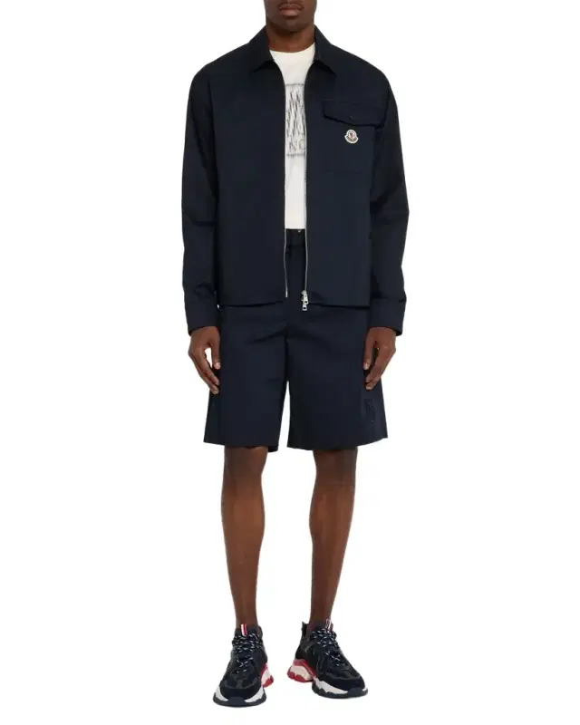 Moncler Men 's Full-Zip Twill Overshirt