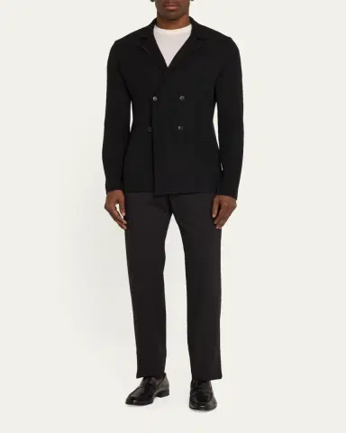 Giorgio Armani Men's Wool-Cashmere Rib Stitch Blazer | Thumbnail 2