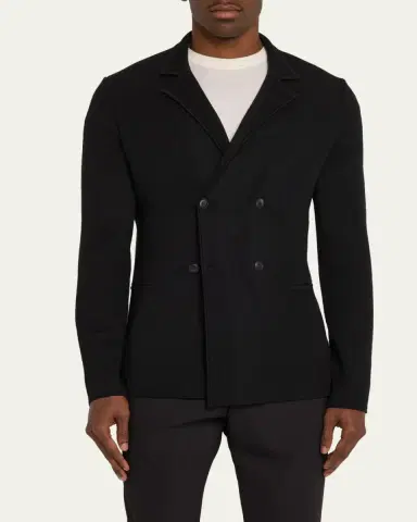 Giorgio Armani Men's Wool-Cashmere Rib Stitch Blazer | Thumbnail 4