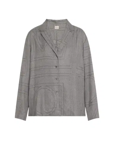 Toteme Monogram Flannel Pajama Top | Thumbnail 1