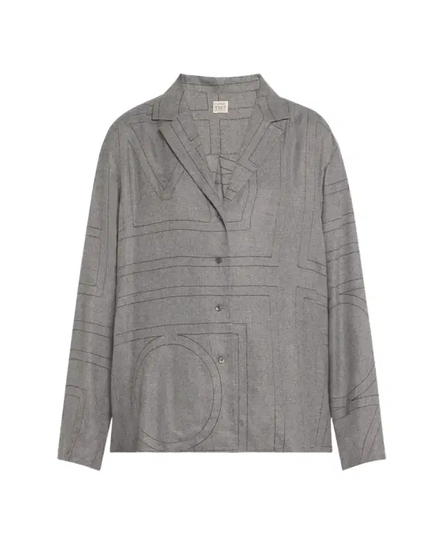 Toteme Monogram Flannel Pajama Top