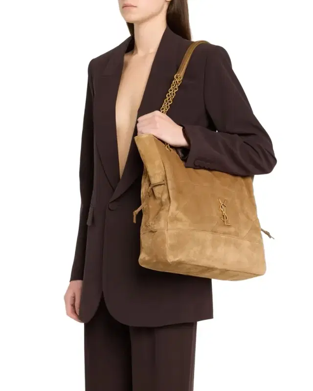 Saint Laurent Jamie 4.3 Medium Drawstring Suede Shoulder Bag