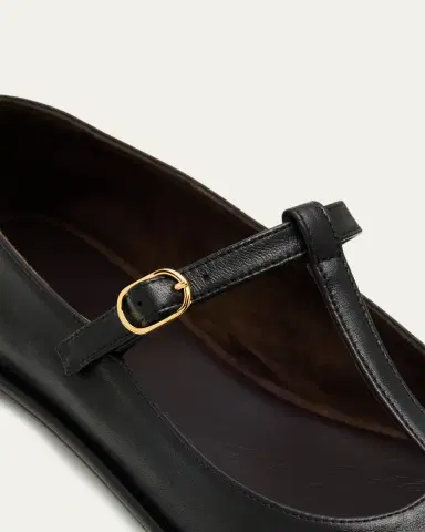 THE ROW Leather T-Strap Ballerina Flats | Thumbnail 15