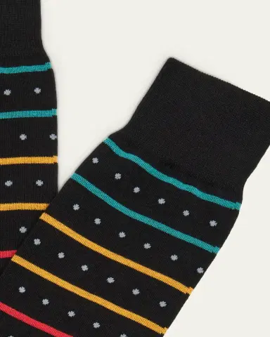 Paul Smith Men's Iago Spot Stripe Cotton-Stretch Crew Socks | Thumbnail 3