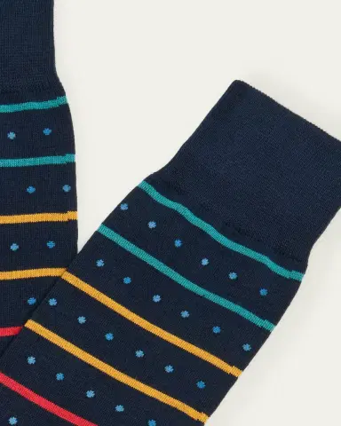 Paul Smith Men's Iago Spot Stripe Cotton-Stretch Crew Socks | Thumbnail 4