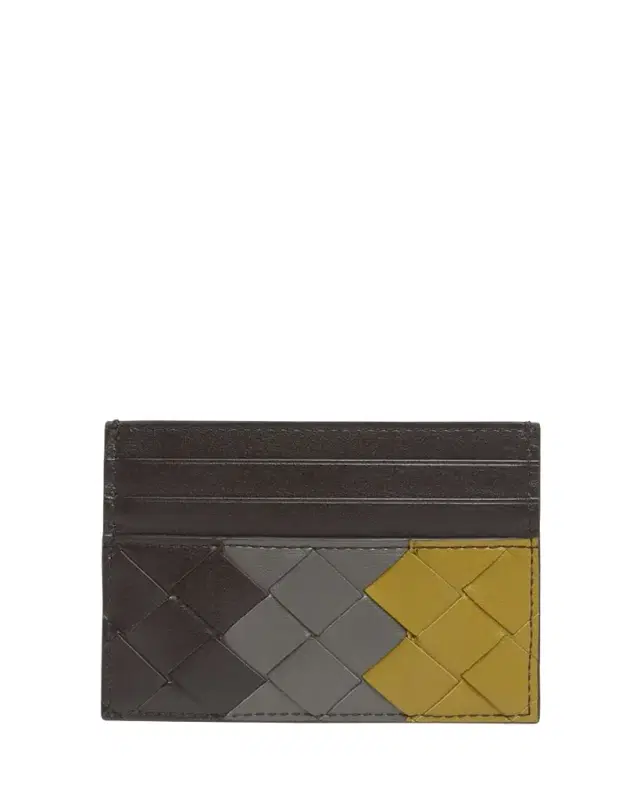 Men's Tricolor Intrecciato Leather Card Holder