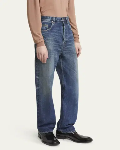 Saint Laurent Men's High-Waist Baggy Jeans | Thumbnail 4