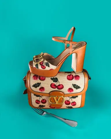 Valentino Garavani VLogo Cherry Ankle-Strap Platform Sandals | Thumbnail 2 Valentino Garavani VLogo Cherry Ankle-Strap Platform Sandals | Thumbnail 2