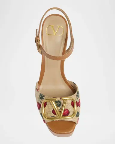 Valentino Garavani VLogo Cherry Ankle-Strap Platform Sandals | Thumbnail 4 Valentino Garavani VLogo Cherry Ankle-Strap Platform Sandals | Thumbnail 4