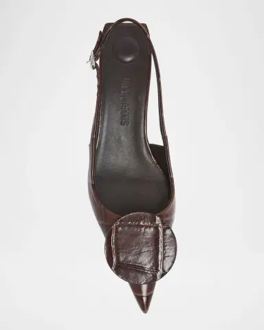 Jacquemus Croc-Embossed Leather Slingback Pumps | Thumbnail 4