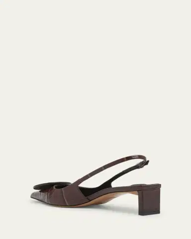 Jacquemus Croc-Embossed Leather Slingback Pumps | Thumbnail 8