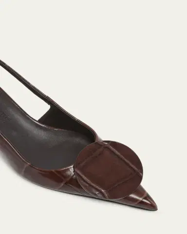 Jacquemus Croc-Embossed Leather Slingback Pumps | Thumbnail 9