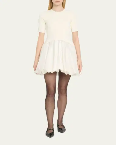 SIMKHAI Kenny Short-Sleeve Bubble Dress | Thumbnail 2
