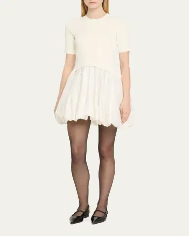 SIMKHAI Kenny Short-Sleeve Bubble Dress | Thumbnail 4