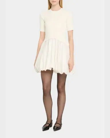 SIMKHAI Kenny Short-Sleeve Bubble Dress | Thumbnail 8