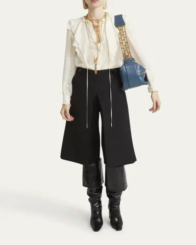 Chloé Ruffle Button-Down Silk Top | Thumbnail 6 Chloé Ruffle Button-Down Silk Top | Thumbnail 6