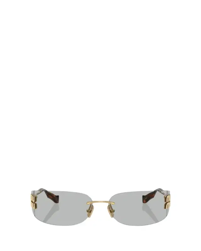Rimless Logo Metal Rectangle Sunglasses