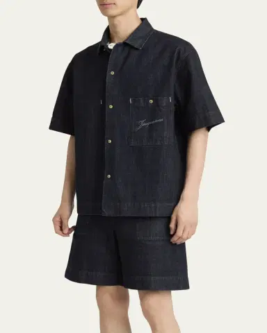 Jacquemus Men's de-Nîmes Denim Shirt | Thumbnail 8
