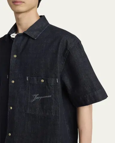 Jacquemus Men's de-Nîmes Denim Shirt | Thumbnail 9