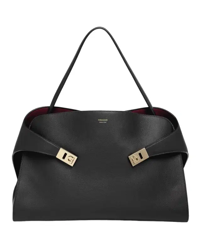 Ferragamo Large Hug Soft Bicolor Shoulder Bag