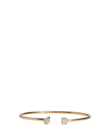 Kendall Row Flexible 14K Yellow Gold Two-Stone Lab Diamond Cuff Bracelet | Thumbnail 1