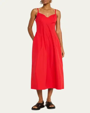 Co Bustier-Cut Sleeveless Cotton Midi Dress | Thumbnail 2 Co Bustier-Cut Sleeveless Cotton Midi Dress | Thumbnail 2